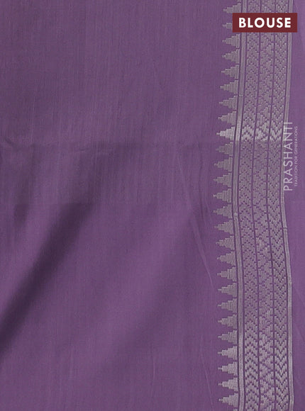 Beige & Lavender Kora Jamdhani Silk Saree