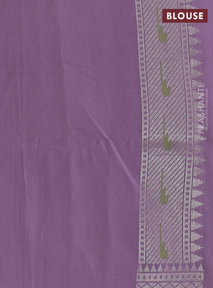 Mild Pista Green & Teal Green Kora Jamdhani Silk Saree
