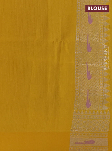 Beige & Yellow Kora Jamdhani Silk Saree