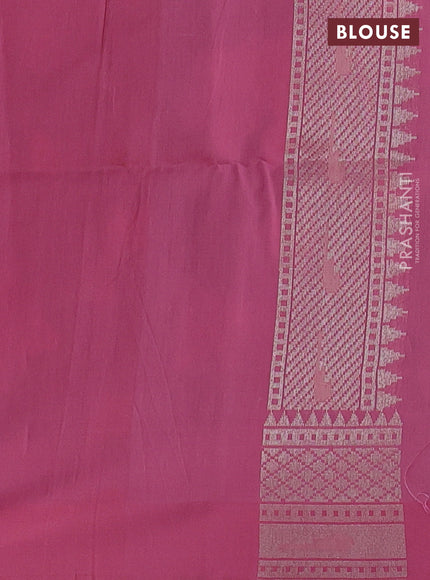 Mild Lavender & Pink Kora Jamdhani Silk Saree