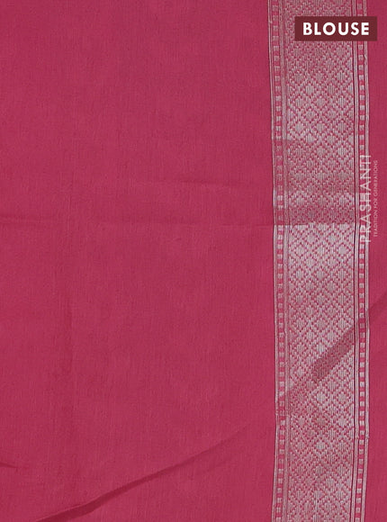 Pale Yellow & Light Pink Kora Jamdhani Silk Saree