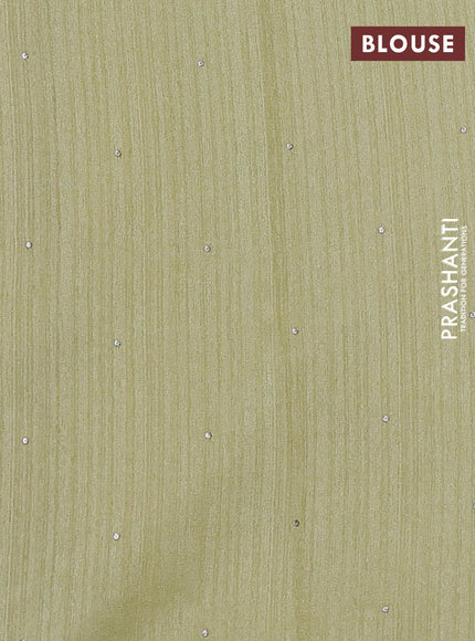 Pista Green Jute Silk Saree - Embroidery