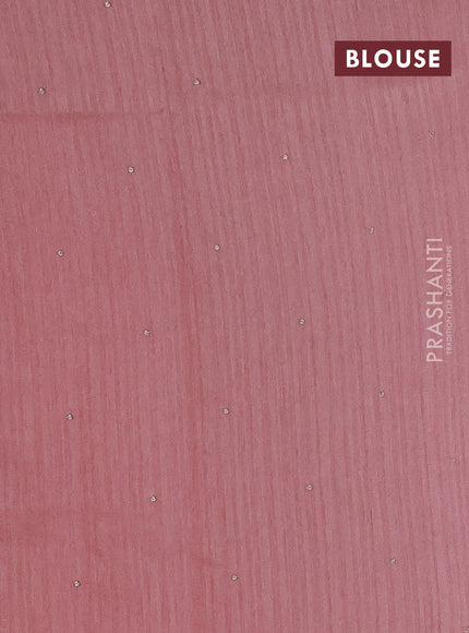 Peach Shade Jute Silk Saree - Embroidery