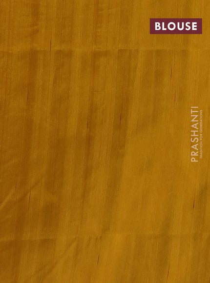 Dark Mustard Semi Raw Silk Saree - Embroidery Work