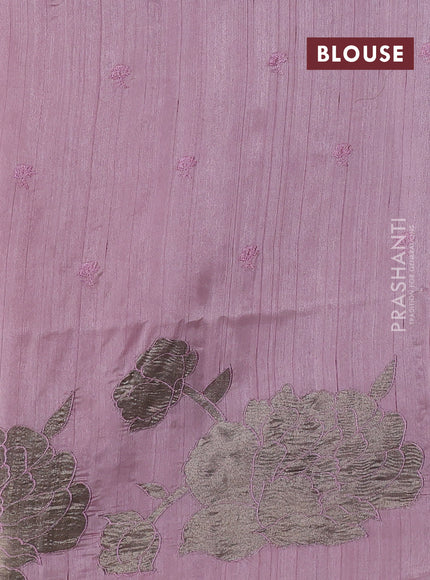Pastel Pink Semi Raw Silk Saree - Embroidery Work