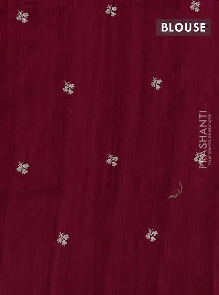 Pink Semi Raw Silk Saree - Embroidery Work