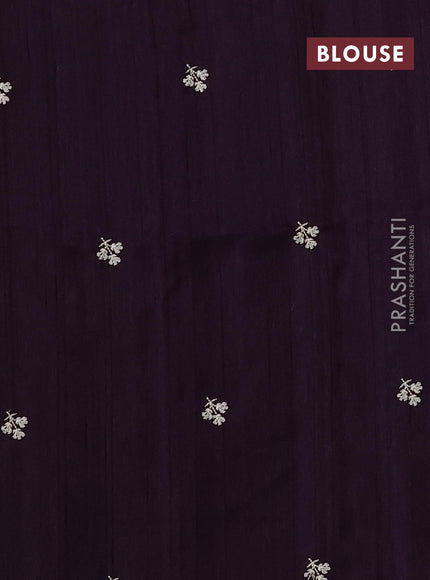 Purple Semi Raw Silk Saree - Embroidery Work