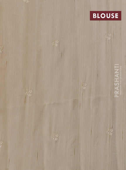 Beige Semi Raw Silk Saree - Embroidery Work