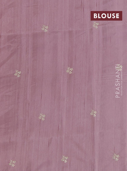 Pastel Pink Semi Raw Silk Saree - Embroidery Work