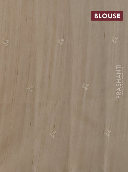 Beige Semi Raw Silk Saree - Embroidery Work