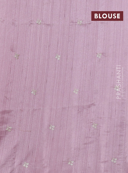 Pastel Pink Semi Raw Silk Saree - Embroidery Work
