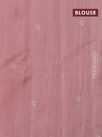 Peach Shade Semi Raw Silk Saree - Embroidery Work