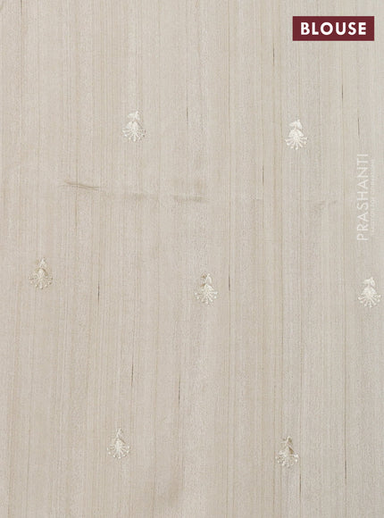 Beige Semi Raw Silk Saree - Embroidery Work