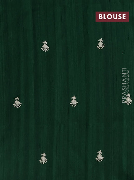Green Semi Raw Silk Saree - Embroidery Work