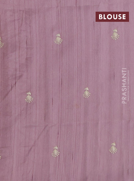 Pastel Pink Semi Raw Silk Saree - Embroidery Work