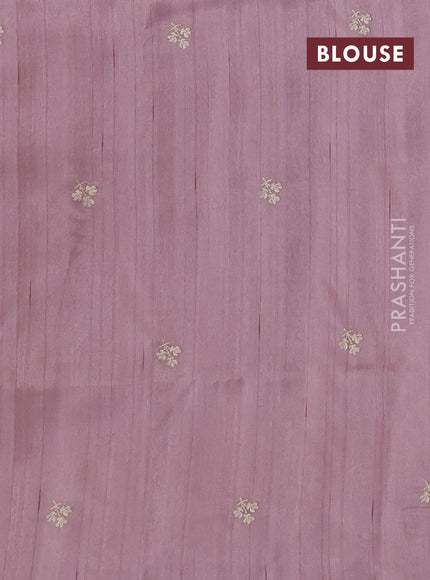 Pastel Pink Semi Raw Silk Saree - Embroidery Work