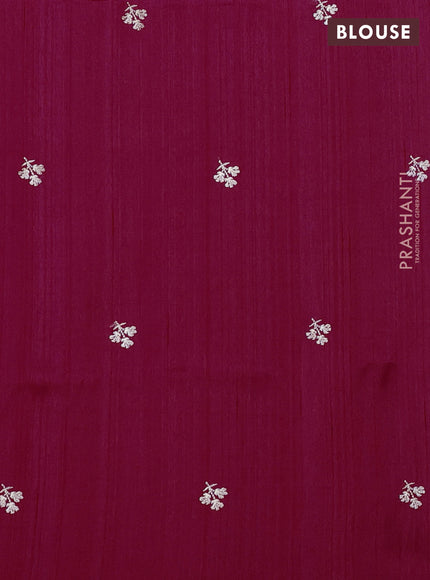 Pink Semi Raw Silk Saree - Embroidery Work