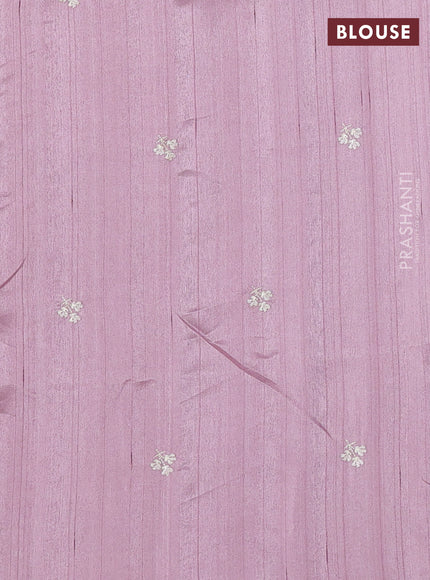 Pastel Pink Semi Raw Silk Saree - Embroidery Work