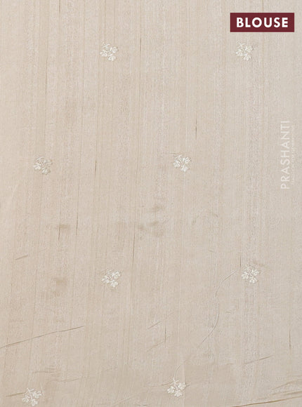 Beige Semi Raw Silk Saree - Embroidery Work