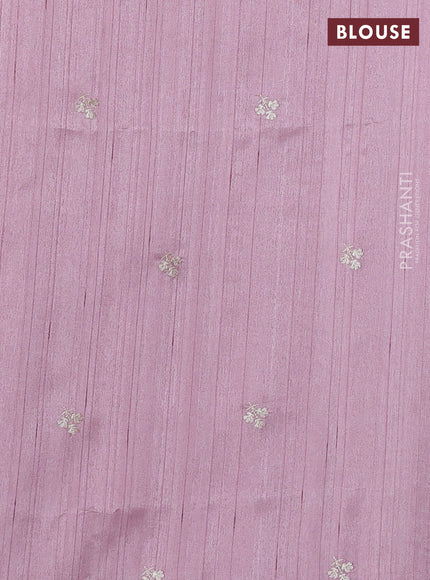Pastel Pink Semi Raw Silk Saree - Embroidery Work