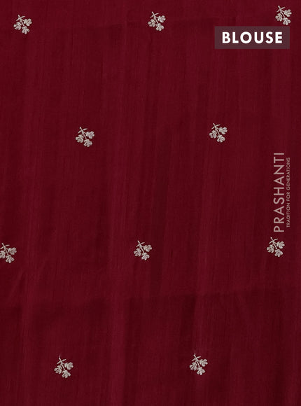 Pink Semi Raw Silk Saree - Embroidery Work