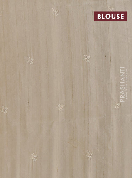 Beige Semi Raw Silk Saree - Embroidery Work