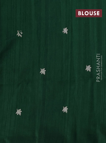 Green Semi Raw Silk Saree - Embroidery Work