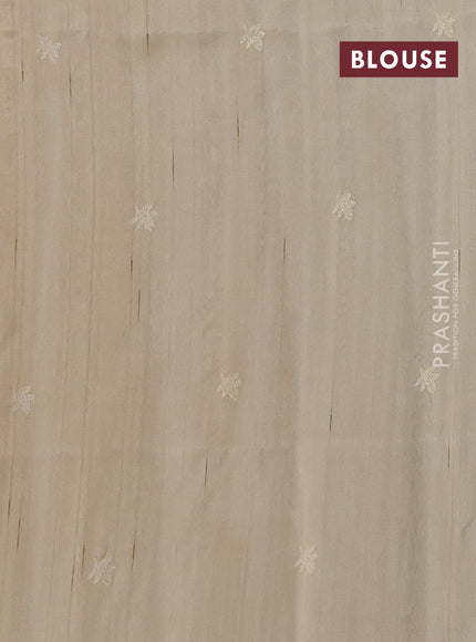 Beige Semi Raw Silk Saree - Embroidery Work