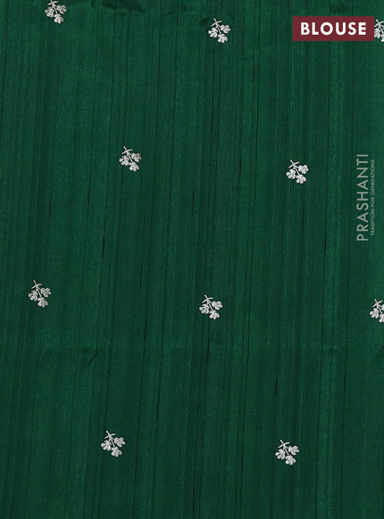 Green Semi Raw Silk Saree - Embroidery Work
