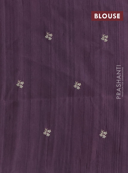 Pastel Purple Semi Raw Silk Saree - Embroidery Work