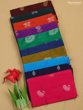 Raw silk blouse bit assorted colours & design and pack of 10
