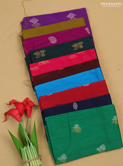 Raw silk blouse bit assorted colours & design and pack of 10