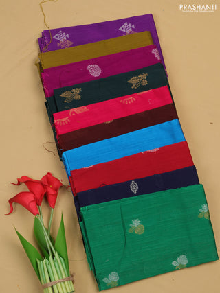 Raw silk blouse bit assorted colours & design and pack of 10