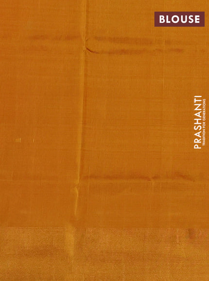 Red & Mustard Yellow Pure Uppada Silk - Zari Buttas