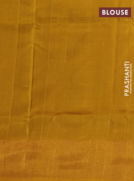 Coffee Brown & Mustard Yellow Pure Uppada Silk - Zari Buttas