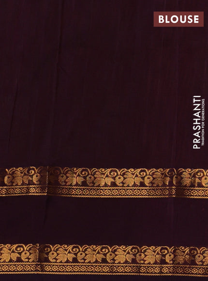 Green & Coffee Brown Pure Uppada Silk - Zari Buttas