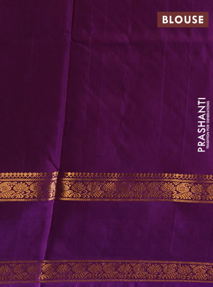 Rust & Purple Pure Uppada Silk - Zari Buttas