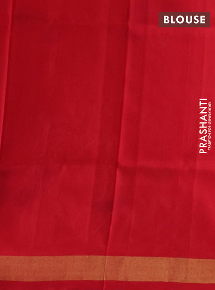 Orange & Red Pure Uppada Silk - Jamdani Design