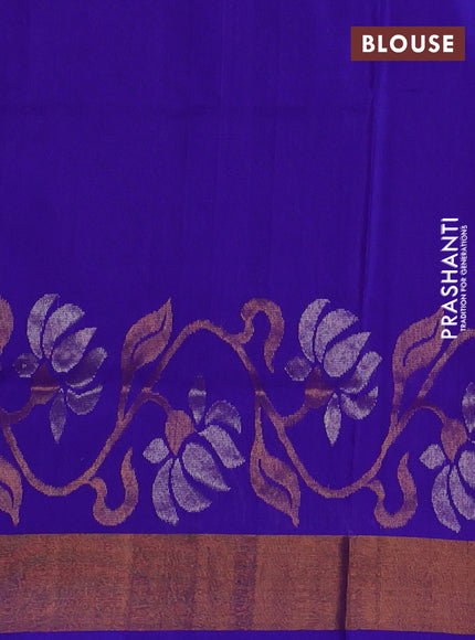 Pink & Violet Pure Uppada Silk - Zari Buttas