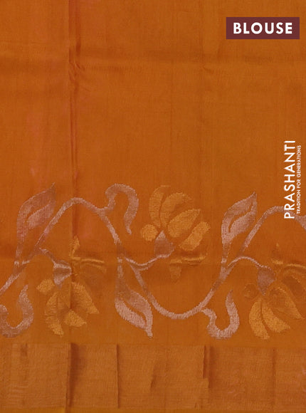 Pink & Mustard Yellow Pure Uppada Silk - Zari Buttas