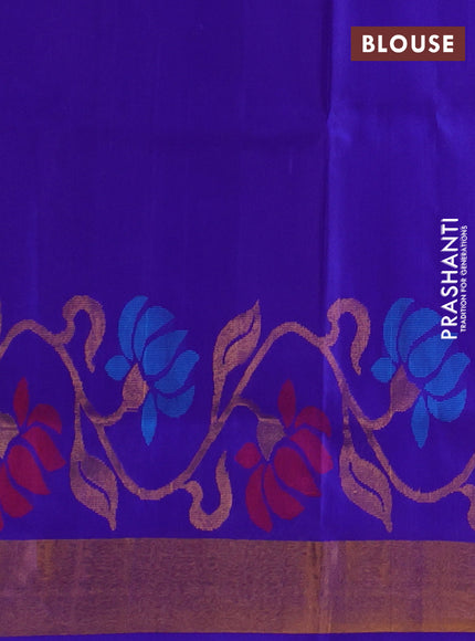Lavender & Violet Pure Uppada Silk - Zari Buttas
