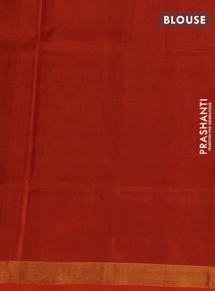 Green & Orange Pure Uppada Silk - Zari Buttas
