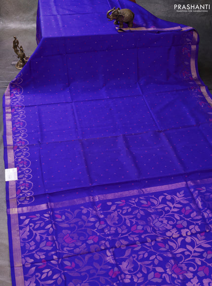 Violet Pure Uppada Silk - Jamdani Design
