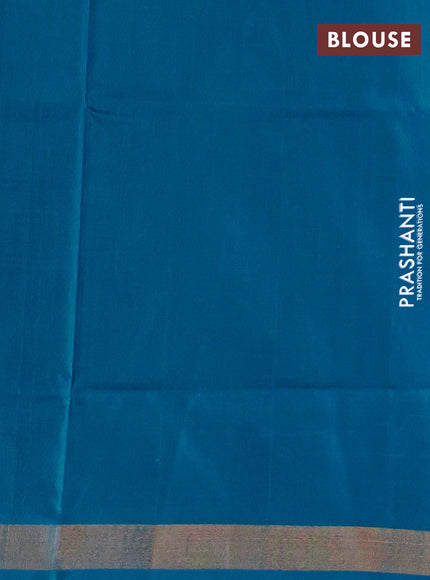 Cs Blue Pure Uppada Silk - Jamdani Design