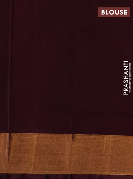 Orange & Coffee Brown Pure Uppada Silk - Jamdani Design