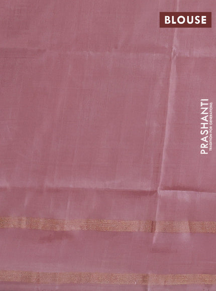 Peach Pure Uppada Silk  -Zari Butta