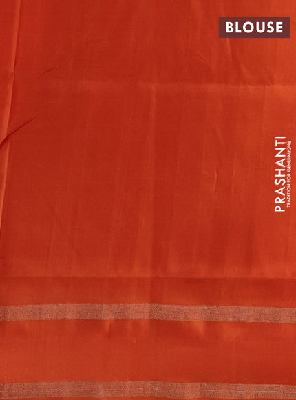 Orange Pure Uppada Silk  -Zari Butta