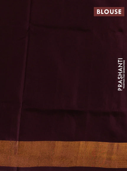 Coffee Brown Pure Uppada Silk  -Zari Butta