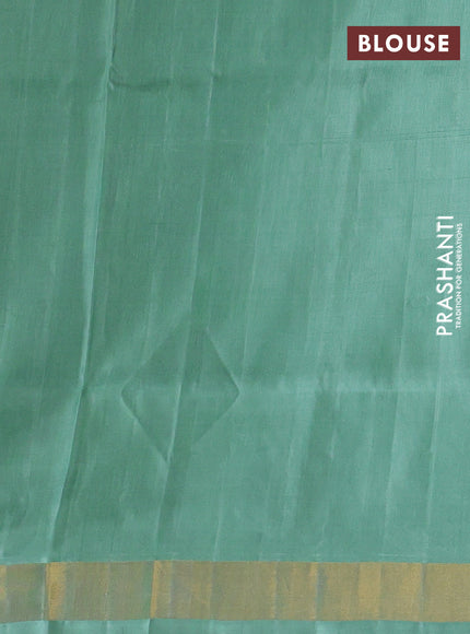 Teal Green Pure Uppada Silk - Jamdani Design