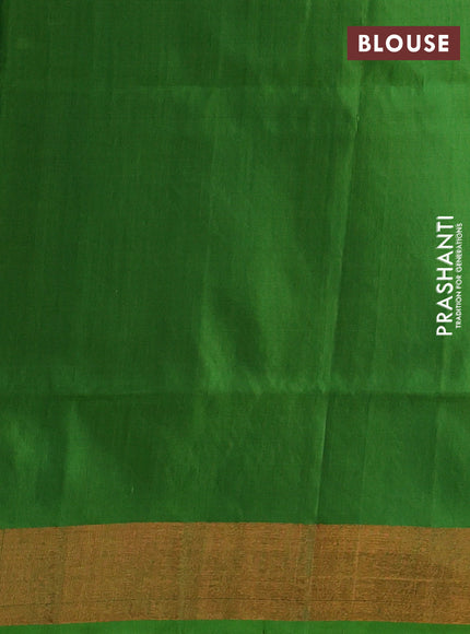 Purple & Green Pure Uppada Silk - Zari Butta